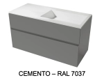 Meuble avec vasque Solid-Surface, finition bois ou couleurs, deux tiroirs à onglet, Largeur 100, 120 et 140 cm, P. 45 cm, Hauteur 56 cm, Stock disponible, LIVRAISON OFFERTE